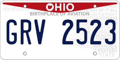 OH license plate GRV2523