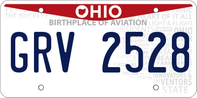 OH license plate GRV2528