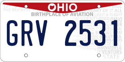 OH license plate GRV2531