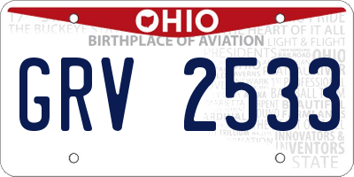 OH license plate GRV2533