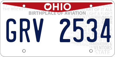 OH license plate GRV2534