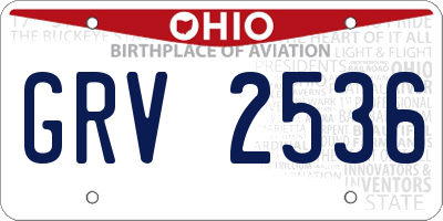 OH license plate GRV2536