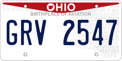 OH license plate GRV2547