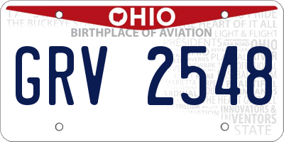OH license plate GRV2548