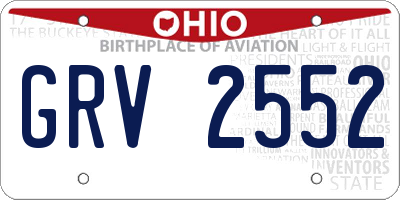 OH license plate GRV2552