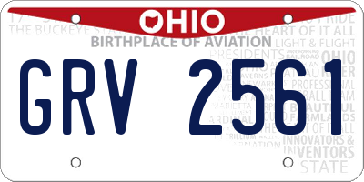 OH license plate GRV2561