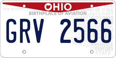 OH license plate GRV2566