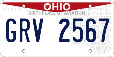 OH license plate GRV2567