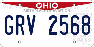 OH license plate GRV2568