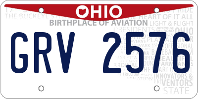 OH license plate GRV2576