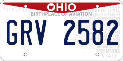OH license plate GRV2582