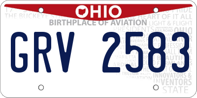 OH license plate GRV2583