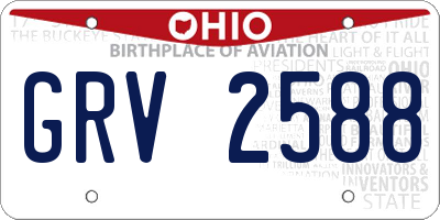 OH license plate GRV2588