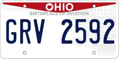 OH license plate GRV2592