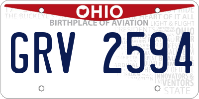 OH license plate GRV2594