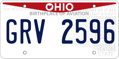 OH license plate GRV2596