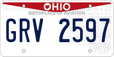 OH license plate GRV2597