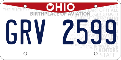 OH license plate GRV2599
