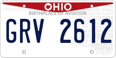 OH license plate GRV2612