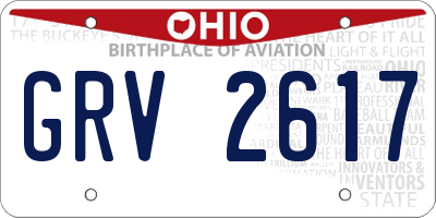OH license plate GRV2617