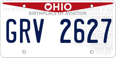 OH license plate GRV2627