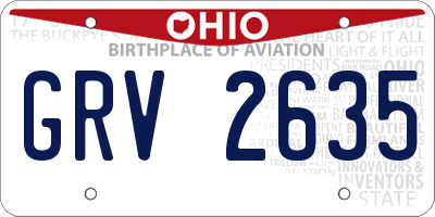 OH license plate GRV2635