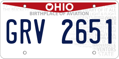 OH license plate GRV2651