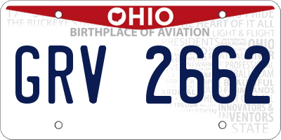 OH license plate GRV2662