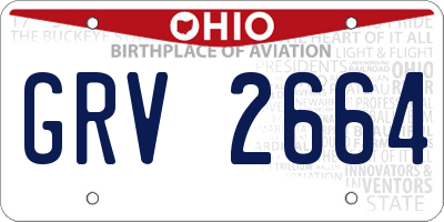 OH license plate GRV2664
