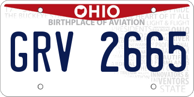 OH license plate GRV2665