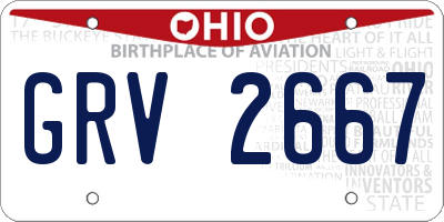 OH license plate GRV2667