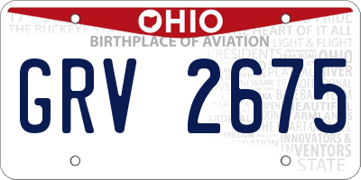OH license plate GRV2675