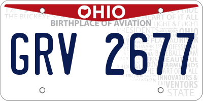 OH license plate GRV2677