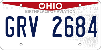 OH license plate GRV2684