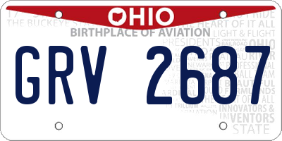 OH license plate GRV2687