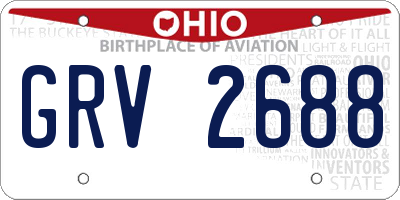 OH license plate GRV2688