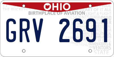 OH license plate GRV2691