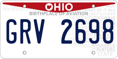 OH license plate GRV2698