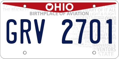OH license plate GRV2701