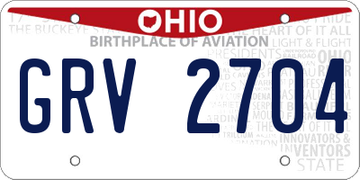 OH license plate GRV2704