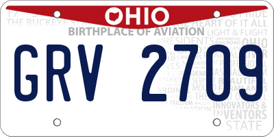 OH license plate GRV2709