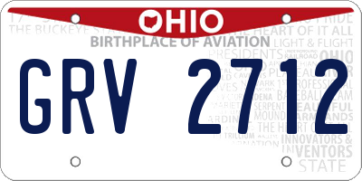 OH license plate GRV2712