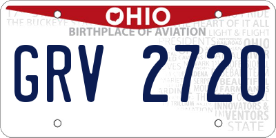 OH license plate GRV2720