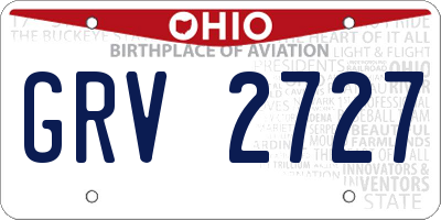 OH license plate GRV2727
