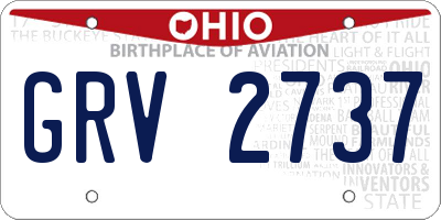 OH license plate GRV2737