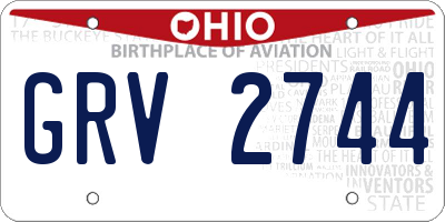 OH license plate GRV2744