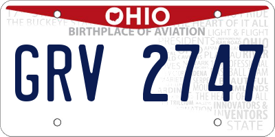 OH license plate GRV2747