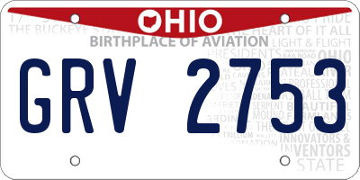 OH license plate GRV2753