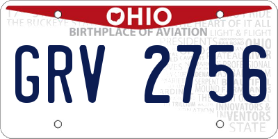 OH license plate GRV2756