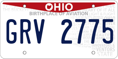 OH license plate GRV2775